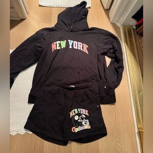 Madhappy football Black New York Hoodie and Shorts Set